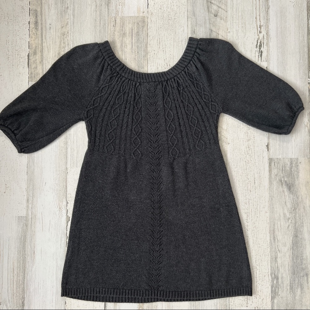 Grey Knitted Babydoll Shirt